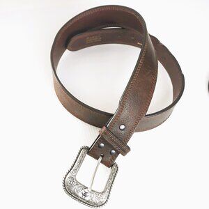 Ariat Brown Leather Belt 34 Western Rodeo
